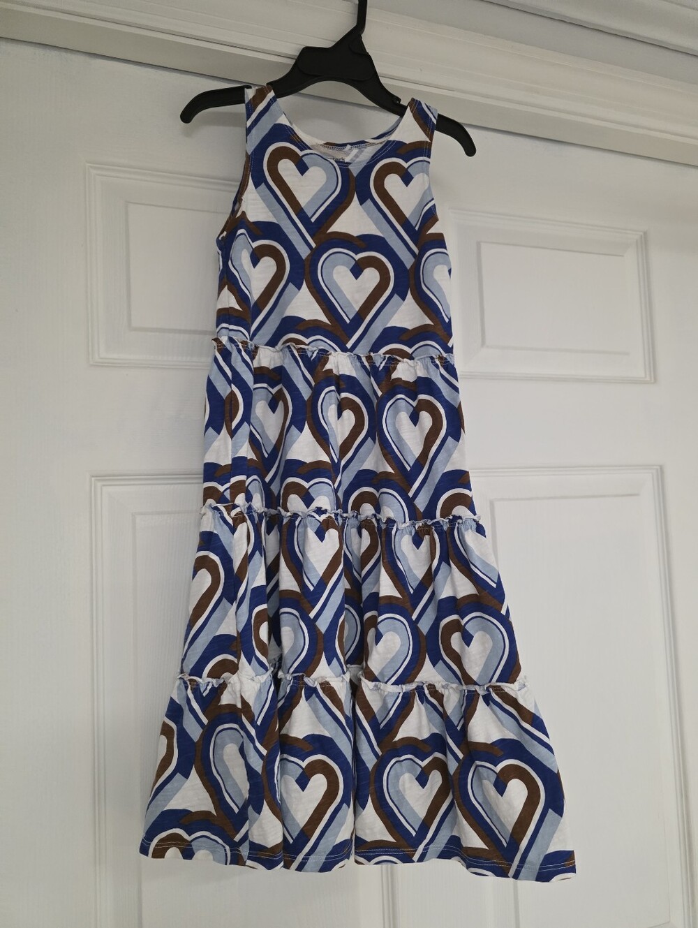 Carter's Blue & Brown Heart Tiered Maxi Dress